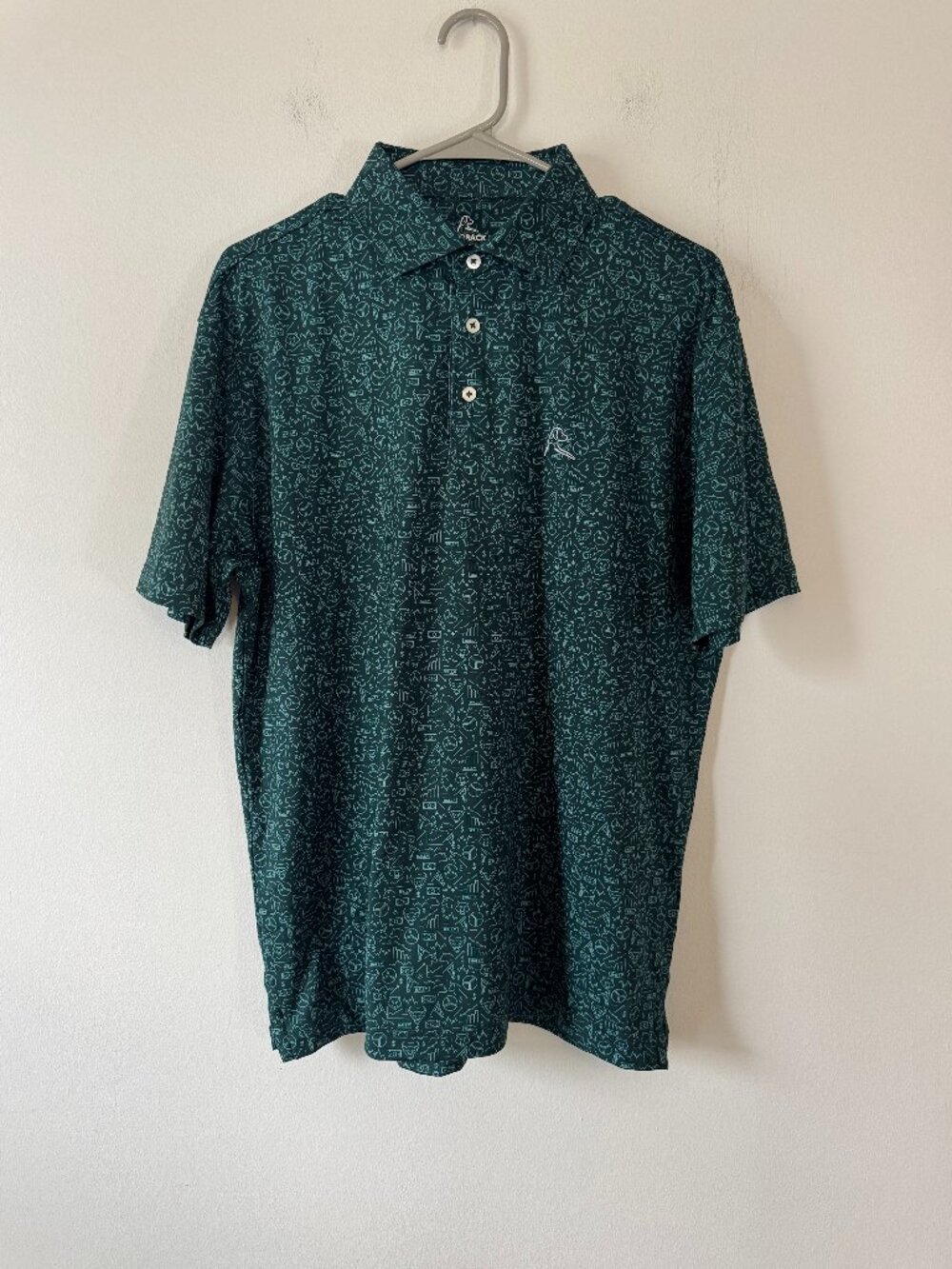 Rhoback "Buy Low" Stock Market Bull Bear Performance Polo Green